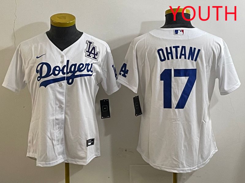 Youth Los Angeles Dodgers #17 Ohtani White Game 2025 Nike MLB Jersey style 3185->youth mlb jersey->Youth Jersey